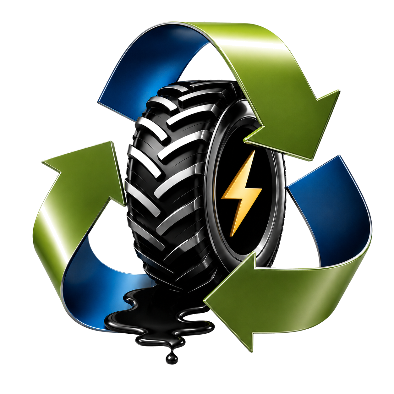 Llanta y símbolo de economía circular — Tires Energy Company